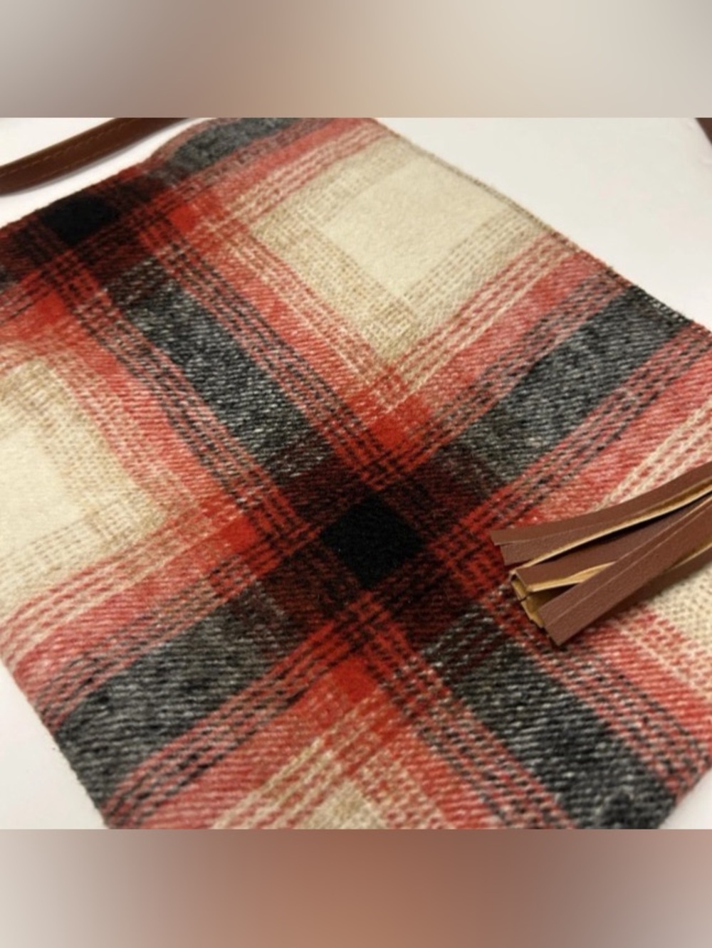 Plaid Flannel Crossbody Removable Strap Preppy Academic Sling Clutch Purse New